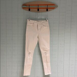 Express White Mid Rise Skinny Jeans